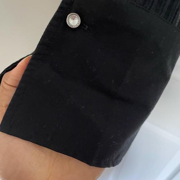 Ribbed Y2K Black Button Up - Picture 10 of 11